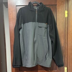Voyager Black and Gray Windbreaker for Men